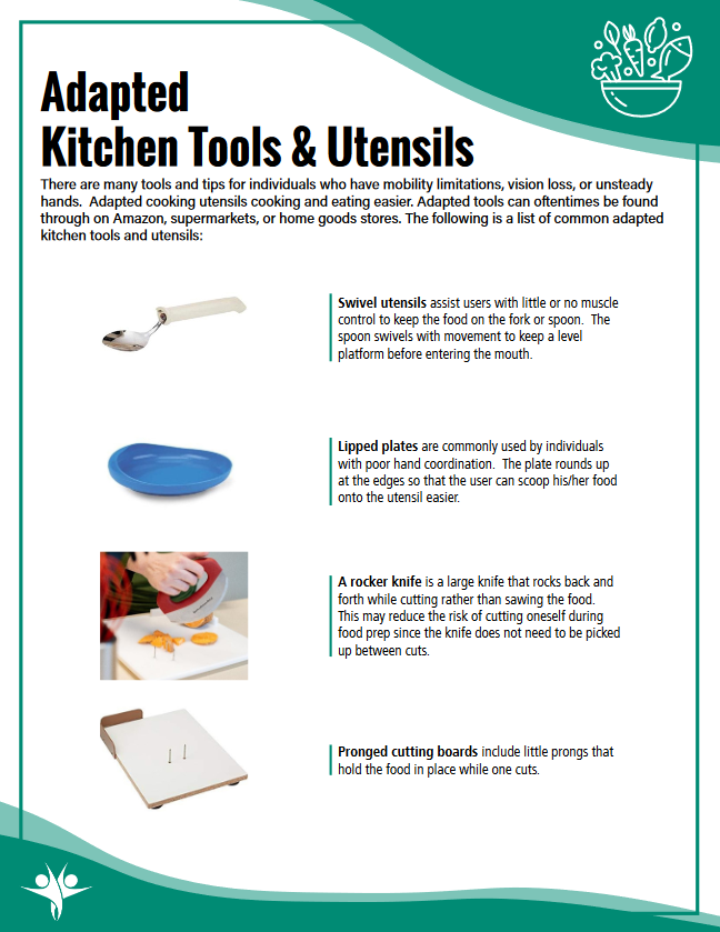 Adaptive Kitchen Products help make eating & feeding easier.